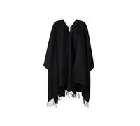 LIU JO Logo Poncho with Maxi Fringe, 22222 Black, Poncho
