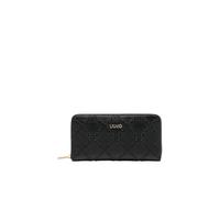LIU JO Long Wallet with Zip Closure - Multiple Compartments for Banknotes, Cards and Coins - 19 x 2 x 10 cm, 22222 Black, Long zip