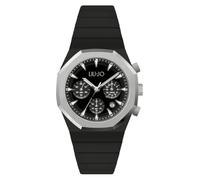 Liu Jo Man Yatch Men's Chronograph with Black Resin Case and Silicone Strap TLJ2378, Black, Modern