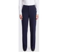 LIU JO Mid-Rise Crêpe Straight Trousers with Side Zip - Size: 46 - female