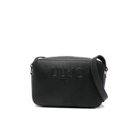 LIU JO Milano Faux Leather Shoulder Bag, Black, with Zip and Embossed Logo