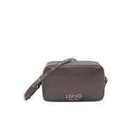LIU JO Milano Leather Shoulder Bag, Grey, with Adjustable Studded Strap