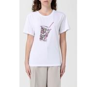 LIU JO Printed Cotton T-Shirt with Rhinestones - Size: XL - female