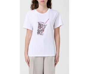 LIU JO Printed Cotton T-Shirt with Rhinestones - Size: XL - female