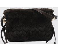 LIU JO Riccy Small Crossbody Bag in Faux Fur with Logo Plaque
