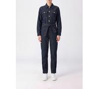 LIU JO Slim Fit Cotton Denim Jumpsuit with Waist Belt - Size: 44 - female