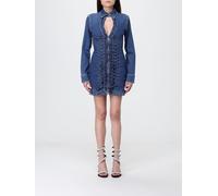 LIU JO Slim Fit Denim Mini Shirt Dress with Woven Details - Size: 40 - female