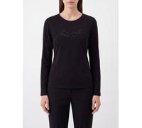 LIU JO Slim Fit Long-Sleeved Cotton T-shirt with Rhinestone Logo - Size: S - female