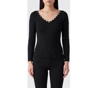 LIU JO Slim Fit V-Neck Viscose Jumper with Crystal Embellishments - Size: M - female