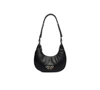 Liu Jo Small Shoulder Bag, Black, Faux Leather with Gold Logo, Zip Closure