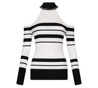 LIU JO striped stud-detail sweater - Black XS-S-M-L