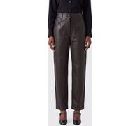 LIU JO Tapered Fit Smooth Faux Leather Trousers with Mid-Rise Waist - Size: 44 - female