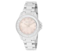 Liu Jo Women's Elegant Steel Quartz Watch - Dancing Elegance Model TLJ2499 - Crystal Rotating Dial Watch, Pale Pink, Modern