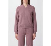 LIU JO Zip-Up Cotton Blend Sweatshirt with Rhinestone Logo - Size: L - female
