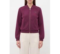 LIU JO Zip-Up Cotton Blend Sweatshirt with Rhinestone Logo - Size: M - female