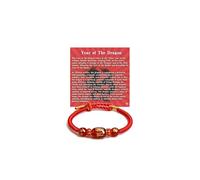 LIU JUN 12 Zodiac Bracelet For Women, Adjustable Chinese New Year Animals Talisman Lucky Tai Sui Braided Red String Horse Bracelets Personalized Feng Shui Gifts Jewelry, L, Agate Woven Rope, no