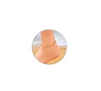 LIU JUN Anklets For Women, 14k Gold Plated Waterproof Layered Heart Pendant Paperclip Cuban Link Stainless Steel Foot Chain Beach Body Accessories Gift Jewelry, M, Stainless Steel, no gemstone