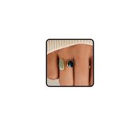 LIU JUN Aquamarine Vintage Blue Enamel Stackable Open Adjustable Minimal Ring for Women Fashion Jewelry Gift, Copper, No Gemstone