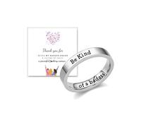 LIU JUN Be Kind Of A Badass Ring For Women, To Sorority Sisters Best Friends Inspirational Motivational Stainless Steel Band Friendship Gift Jewelry, Stainless Steel, No Gemstone
