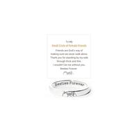 LIU JUN Besties Forever Ring For Women, Stainless Steel Pinky Promise Bestie Friendship Best Friend Engraved Rings Simple Dainty Christmas Birthday Jewelry Gifts, Stainless Steel, No Gemstone