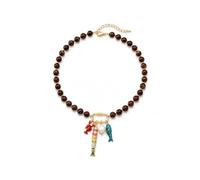 LIU JUN Colorful Beaded Necklace for Women, Chunky Boho Fish Starfish Conch Pendant Acrylic Bead Necklaces Cute Y2K Summer Beach Jewelry Gifts, L, Acrylic, No Gemstone