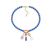 LIU JUN Colorful Beaded Necklace for Women, Chunky Boho Fish Starfish Conch Pendant Acrylic Bead Necklaces Cute Y2K Summer Beach Jewelry Gifts, L, Acrylic, No Gemstone