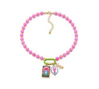 LIU JUN Colorful Beaded Necklace for Women, Chunky Boho Fish Starfish Conch Pendant Acrylic Bead Necklaces Cute Y2K Summer Beach Jewelry Gifts, L, Acrylic, No Gemstone