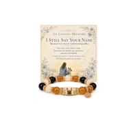 LIU JUN Dog Memorial Bracelet For Women, 10mm Adjustable Limited Edition Natural Stone Crystal Beaded Pet Loss Remembrance Jewelry with Paw Print Charm Sympathy Gift for Dog Lovers