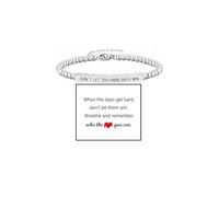 LIU JUN Dont Let The Hard Days Win Beaded Inspire Bracelet For Women, Adjustable Metal Beads Stainless Steel Tube Engraved Band Bracelets Inspirational Gifts Jewelry, L, Copper, no gemstone