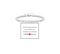 LIU JUN Dont Let The Hard Days Win Beaded Inspire Bracelet For Women, Adjustable Metal Beads Stainless Steel Tube Engraved Band Inspirational Gifts Jewelry, M, Stainless Steel, no gemstone