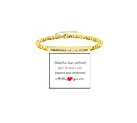 LIU JUN Dont Let The Hard Days Win Beaded Inspire Bracelet For Women, Adjustable Metal Beads Stainless Steel Tube Engraved Band Inspirational Gifts Jewelry, M, Stainless Steel, no gemstone