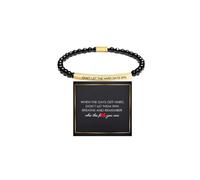 LIU JUN Dont Let The Hard Days Win Beaded Inspire Bracelet For Women, Adjustable Natural Turquoise Obsidian Metal Bracelets Stainless Steel Band Inspirational Gifts Jewelry, L, Stainless Steel, no