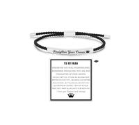 LIU JUN Dont Let The Hard Days Win Motivational Tube Bracelet For Women, Adjustable Hand Bradied Wrap Stainless Steel Inspirational Gifts Jewelry, M, Nylon, no gemstone