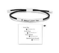 LIU JUN Dont Let The Hard Days Win Motivational Tube Bracelet For Women, Adjustable Hand Bradied Wrap Stainless Steel Inspirational Gifts Jewelry, M, Nylon, no gemstone