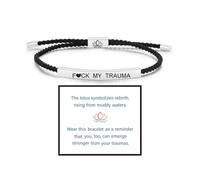 LIU JUN Dont Let The Hard Days Win Motivational Tube Bracelet For Women, Adjustable Hand Bradied Wrap Stainless Steel Inspirational Gifts Jewelry, 6 inches, Nylon, no gemstone