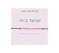 LIU JUN Fck Trump Morse Code Bracelet For Women, Adjustable Boho Activist Anti-Trump Stacked Beaded Bracelets To My Best Friend Originality Gift Jewelry, L, Nylon, no gemstone