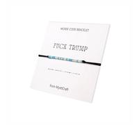 LIU JUN Fck Trump Morse Code Bracelet For Women, Adjustable Boho Activist Anti-Trump Stacked Beaded Bracelets To My Best Friend Originality Gift Jewelry, L, Nylon, no gemstone