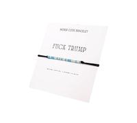 LIU JUN Fck Trump Morse Code Bracelet For Women, Adjustable Boho Activist Anti-Trump Stacked Beaded Bracelets To My Best Friend Originality Gift Jewelry, L, Nylon, no gemstone