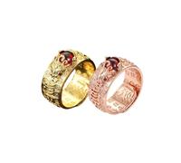 LIU JUN Feng Pixiu Mantra Ring - Original Feng Shui Ring for Men & Women, Wealth Protection, Good Luck Money Amulet, Adjustable, Metal, No Gemstone