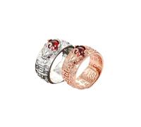 LIU JUN Feng Pixiu Mantra Ring - Original Feng Shui Ring for Men & Women, Wealth Protection, Good Luck Money Amulet, Adjustable, Metal, No Gemstone