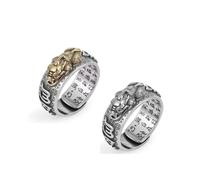 LIU JUN Feng Pixiu Mantra Ring - Original Feng Shui Ring for Men & Women, Wealth Protection, Good Luck Money Amulet, Adjustable, Metal, No Gemstone