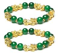 LIU JUN Fengshui Wealth And Luck Bracelet, Feng Shui Pixiu Black Obsidian Prosperity Buddha Beads Elastic Bracelets Wealthy For Women Men Jewelry Gifts, L, Stone, no gemstone