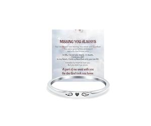 LIU JUN For Memorial - Heart With Wings Thin Ring For Women, Missing You Always Rings Lost Loved One Personalized Gift Jewelry, M, Metal, No Gemstone