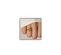 LIU JUN Gold Signet Rings For Women Men, 18k Gold Plated Chunky Summer Solstice Originality Ring Engrave Leaf Sun Goddess Stainless Steel Personality Gift Jewelry, Stainless Steel, No Gemstone