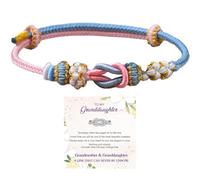 LIU JUN Granddaughter Bracelet, Granddaughter Bracelet From Grandma A Link That Can Never Be Undone Peach Blossom Knot Bracelet Adjustable Braided Forever Gift Jewelry, L, Metal, no gemstone