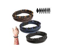 LIU JUN Humanic + Pro Maxhematie Beaded Bracelets For Women, 4Pcs/Set Healing Vigorvi Thermochromic Bead Lymph Detox Tiger Eye Lava Rock Hematite Gallstone Chakra Bracelet Jewelry, M, Stone, no