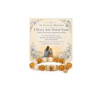 LIU JUN In Loving Memory Bracelet For Women, I Still Stay Your Name Forever Natural Stone Crystal Colorful Beaded With Dog Paw Charms Elastic Stretch Adjustable Loss Of Dog Memorial Gift Jewelry, M