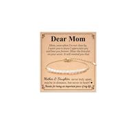 LIU JUN Mama Bracelet, Mothers Day Gift Pearl Stainless Steel Bracelets For Dear Mom/Mother-In-Law Jewelry Gifts, L, Stainless Steel, no gemstone