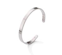 LIU JUN Menopause Bracelet For Women, Stainless Steel Menopausal Emotional Support Energy Balance Open Cuff Bracelets Trendy Minimalist Wellness Jewelry Gifts, L, Stainless Steel, no gemstone