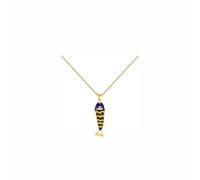 LIU JUN Movable 3D Articulated Fish Necklace, Gold Pave Fish Pisces Sea Lover Lucky Fish Pendant Necklaces For Women Men Summer Beach Trendy Jewelry Gifts, L, Brass, No Gemstone